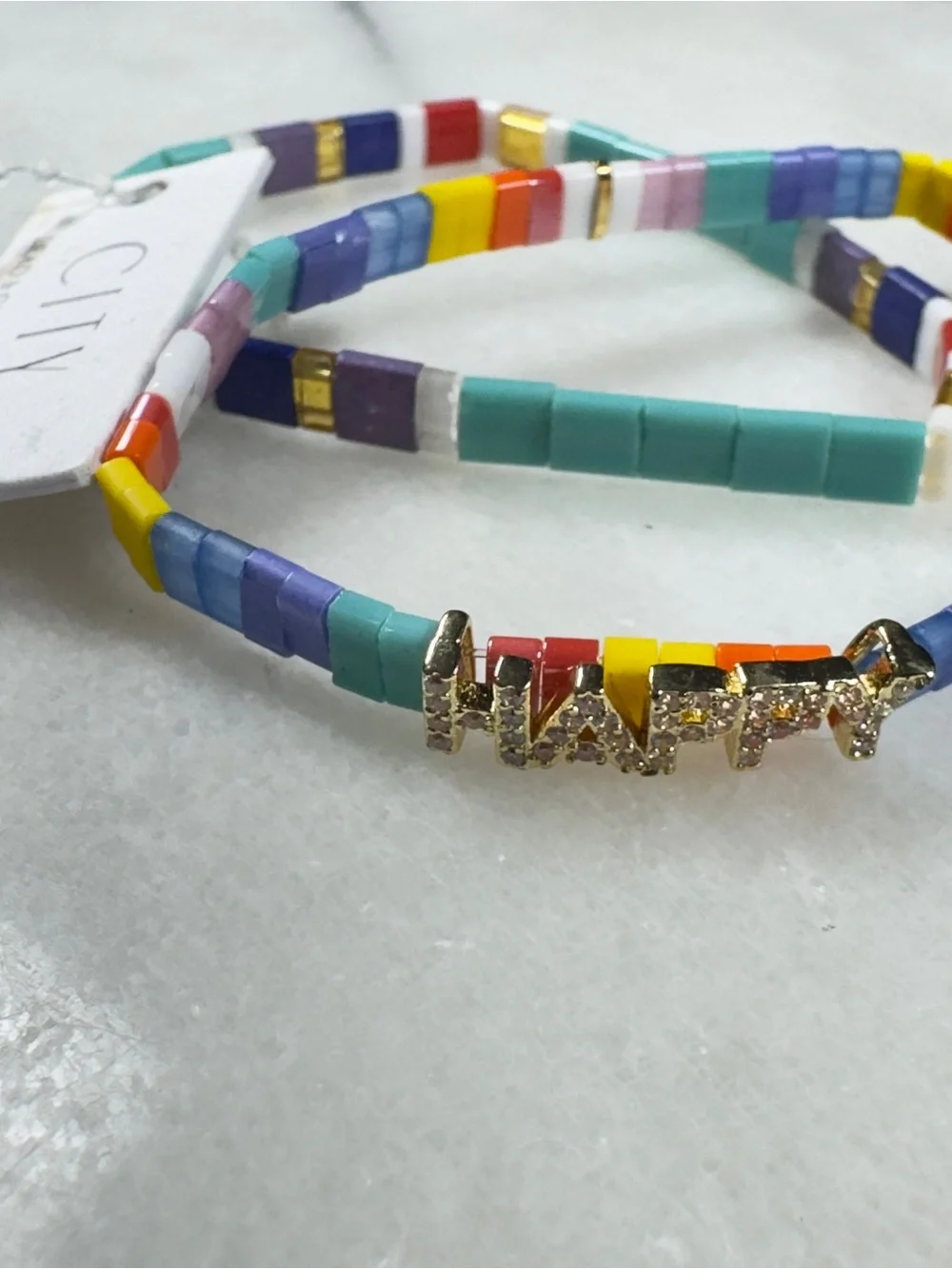 Pair Tile Bracelet Bohemian Style Multicolored by CITY